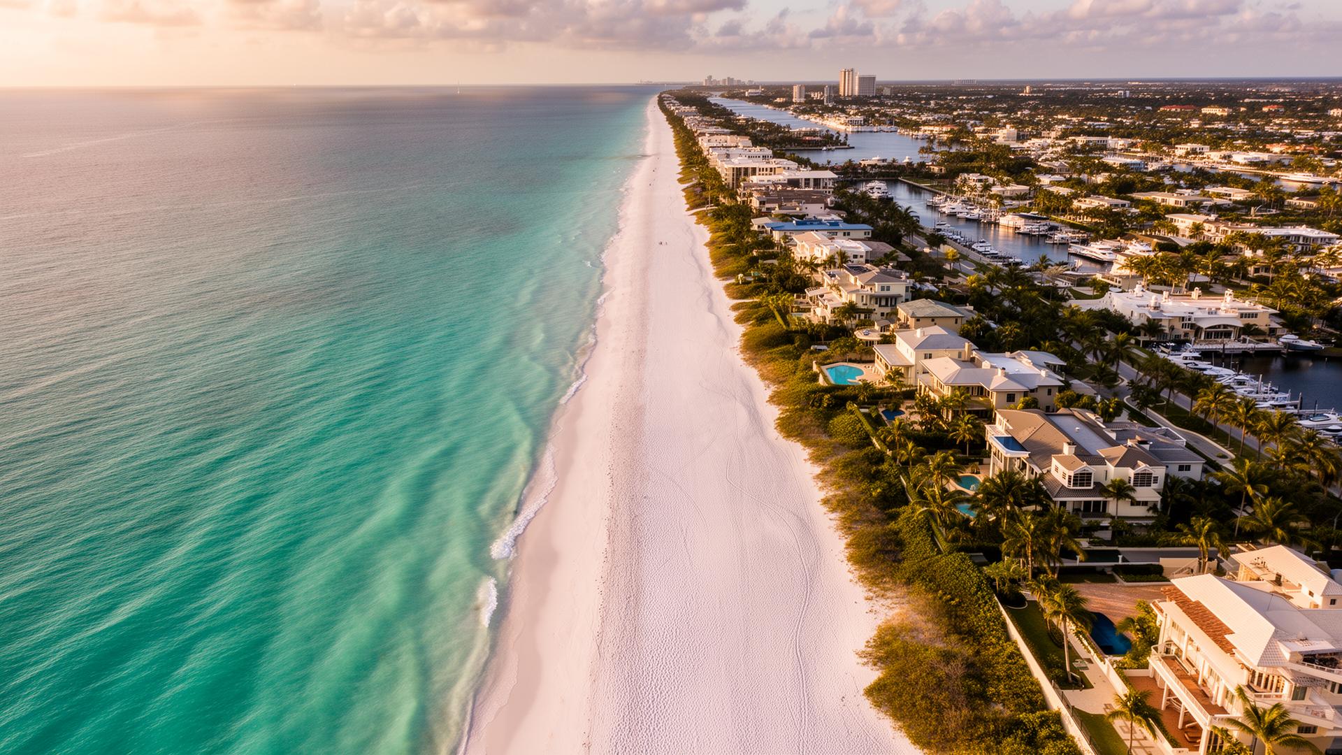 Vista aérea de la costa del Sur de Florida